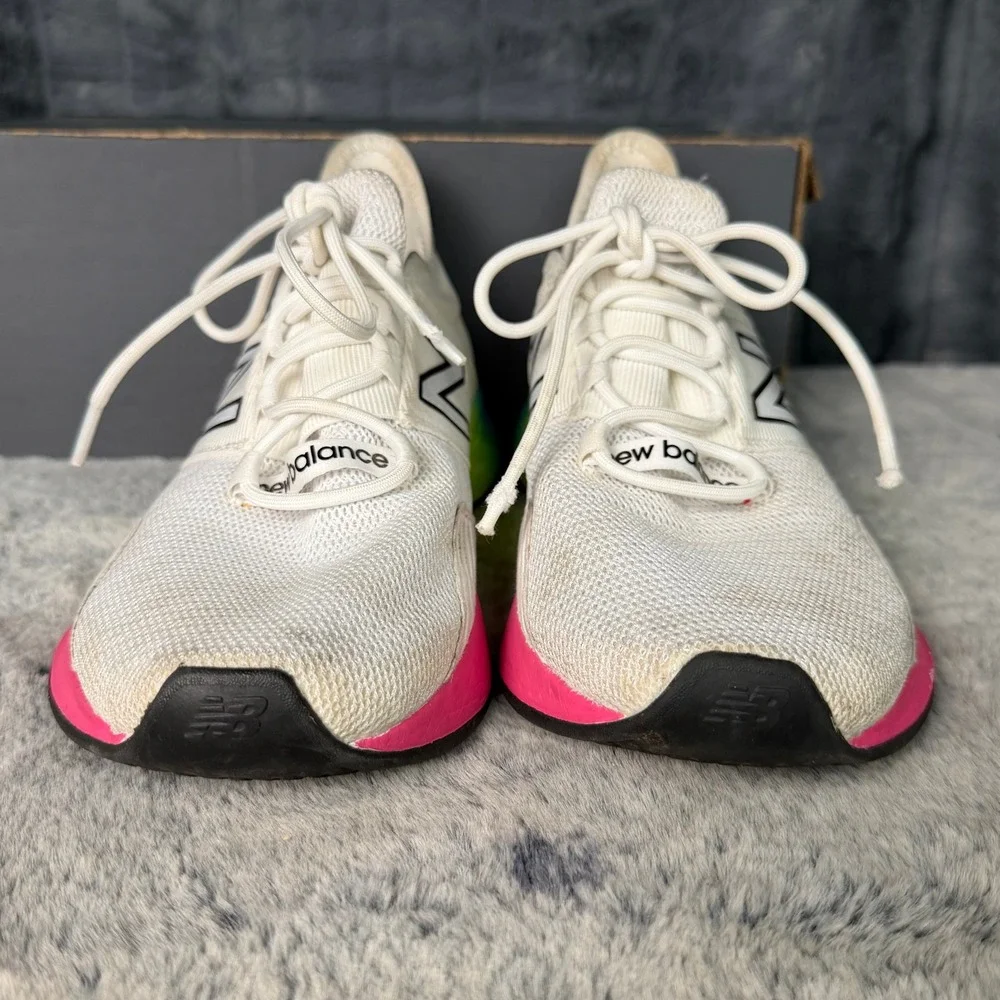New Balance Fresh Foam Roav Running Shoes Womens 8 White Rainbow Gradient - Picture 3 of 9